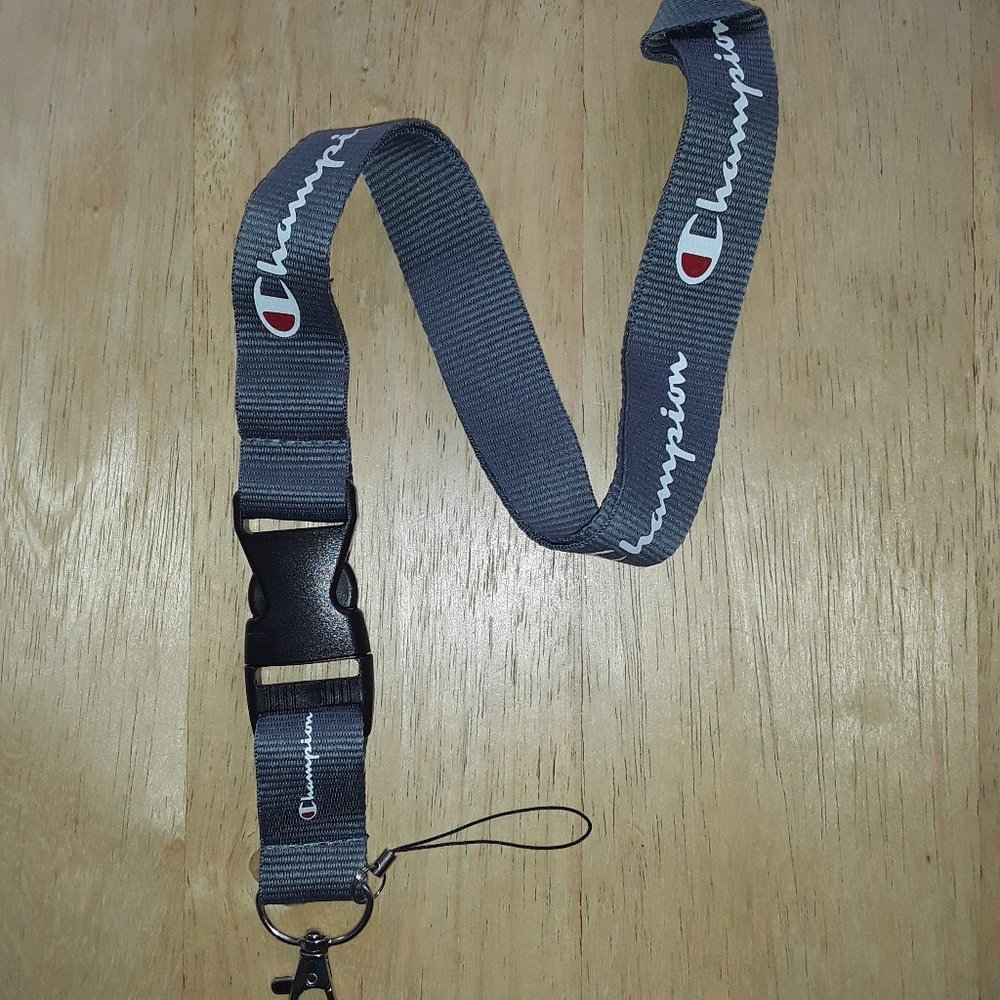 Champion Gray One Size Lanyard with Clip